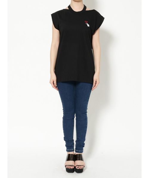 EMODA(エモダ)の「CHOKER LONGタンクトップ Banksy Love Rat ART(タンクトップ・レディース・ホワイト/ブラック・FREE)」の8枚目の写真