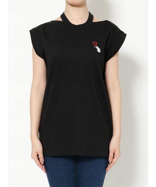 EMODA(エモダ)の「CHOKER LONGタンクトップ Banksy Love Rat ART(タンクトップ・レディース・ホワイト/ブラック・FREE)」の9枚目の写真