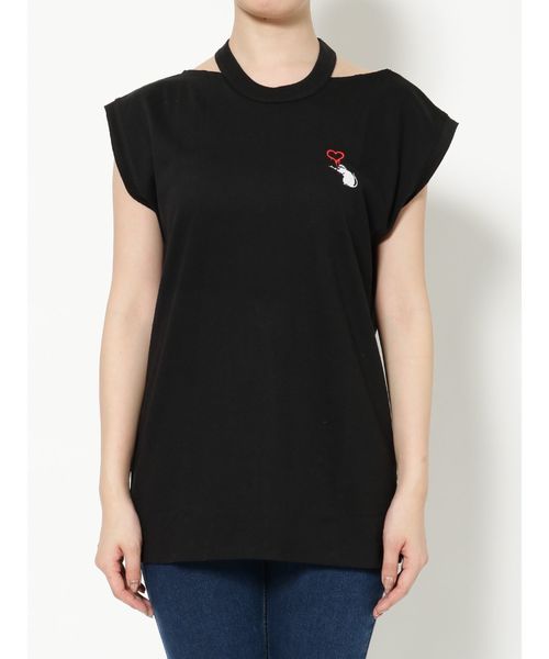 EMODA(エモダ)の「CHOKER LONGタンクトップ Banksy Love Rat ART(タンクトップ・レディース・ホワイト/ブラック・FREE)」の16枚目の写真