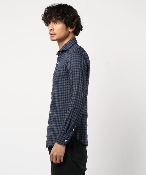 EDIFICE（エディフィス）の「MONTI Li CHECK カッタウェイ シャツ（シャツ/ブラウス・メンズ・グリーン/ブラック系その他/ネイビー/ブルー/ブラウン/ベージュ・MEDIUM/LARGE/SMALL/X-LARGE）」の9枚目の写真