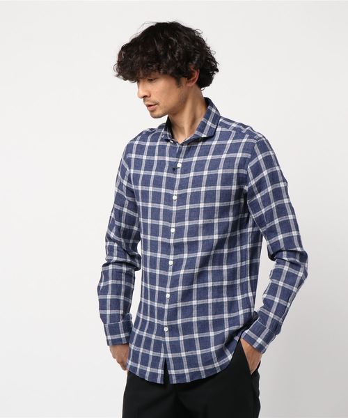 EDIFICE（エディフィス）の「MONTI Li CHECK カッタウェイ シャツ（シャツ/ブラウス・メンズ・グリーン/ブラック系その他/ネイビー/ブルー/ブラウン/ベージュ・MEDIUM/LARGE/SMALL/X-LARGE）」の12枚目の写真