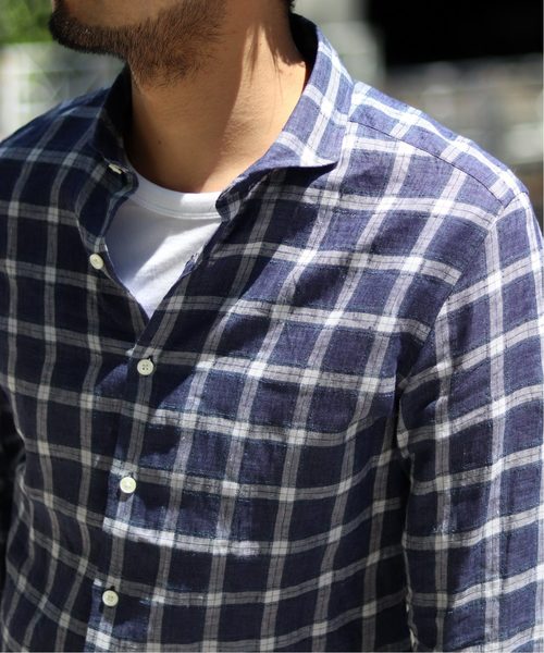 EDIFICE（エディフィス）の「MONTI Li CHECK カッタウェイ シャツ（シャツ/ブラウス・メンズ・グリーン/ブラック系その他/ネイビー/ブルー/ブラウン/ベージュ・MEDIUM/LARGE/SMALL/X-LARGE）」の14枚目の写真