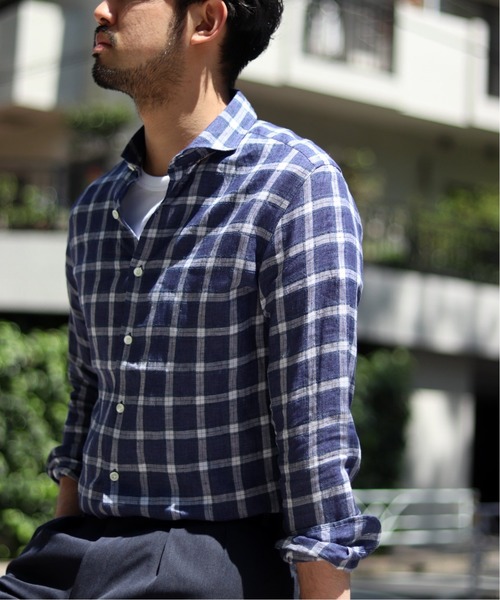 EDIFICE（エディフィス）の「MONTI Li CHECK カッタウェイ シャツ（シャツ/ブラウス・メンズ・グリーン/ブラック系その他/ネイビー/ブルー/ブラウン/ベージュ・MEDIUM/LARGE/SMALL/X-LARGE）」の17枚目の写真