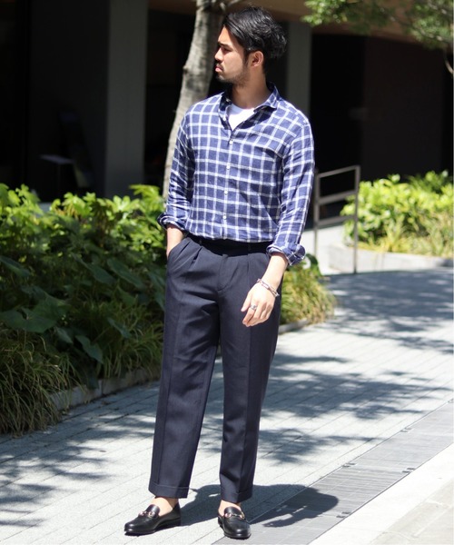 EDIFICE（エディフィス）の「MONTI Li CHECK カッタウェイ シャツ（シャツ/ブラウス・メンズ・グリーン/ブラック系その他/ネイビー/ブルー/ブラウン/ベージュ・MEDIUM/LARGE/SMALL/X-LARGE）」の19枚目の写真