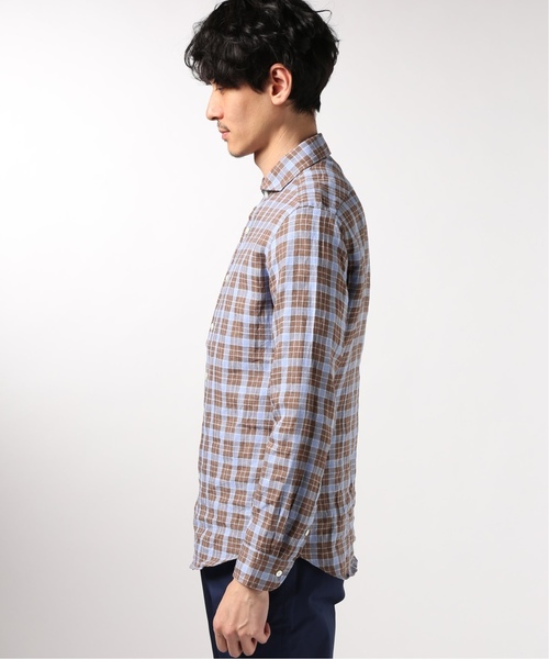 EDIFICE（エディフィス）の「MONTI Li CHECK カッタウェイ シャツ（シャツ/ブラウス・メンズ・グリーン/ブラック系その他/ネイビー/ブルー/ブラウン/ベージュ・MEDIUM/LARGE/SMALL/X-LARGE）」の22枚目の写真