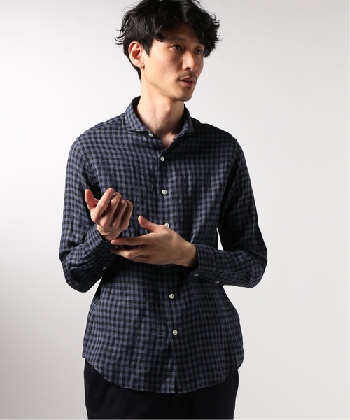 EDIFICE（エディフィス）の「MONTI Li CHECK カッタウェイ シャツ（シャツ/ブラウス・メンズ・グリーン/ブラック系その他/ネイビー/ブルー/ブラウン/ベージュ・MEDIUM/LARGE/SMALL/X-LARGE）」の8枚目の写真