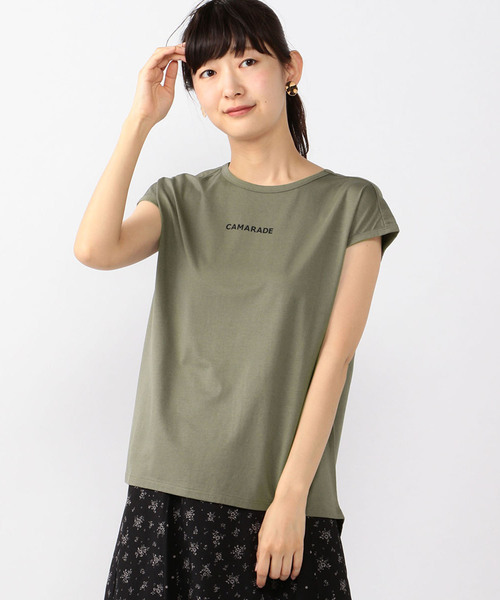 Petit Honfleur（プチオンフルール）の「【COOLER TOUCHシリーズ】ロゴプリントTシャツ（Tシャツ/カットソー・レディース・ブラック/ネイビー/カーキ・M size/L size）」の15枚目の写真