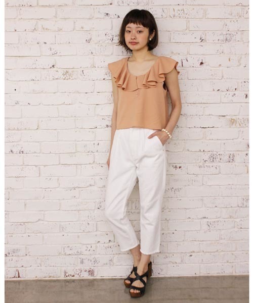 Kastane（カスタネ）の「【Kastane】裁ちきりデニムパンツ（その他パンツ・レディース・ホワイト/ブルー・MEDIUM/SMALL）」の6枚目の写真