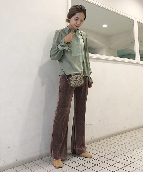 Ameri（アメリ）の「LADY DRESS SHIRT（シャツ/ブラウス・レディース・オフホワイト/ミント・FREE）」の4枚目の写真
