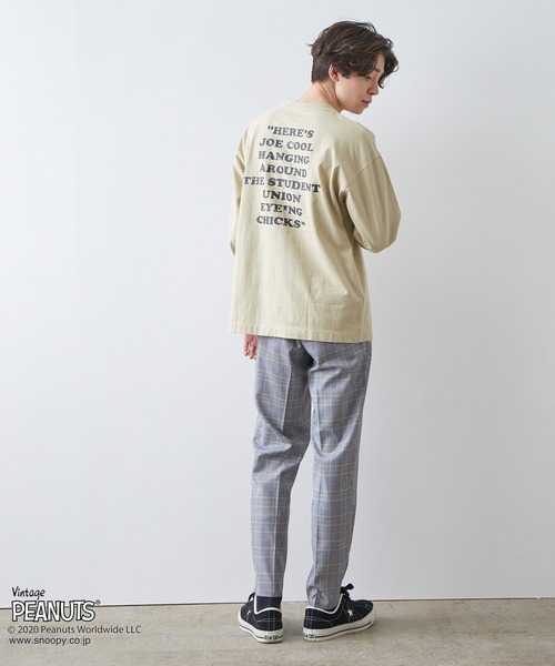 JUNRED(ジュンレッド)の「PEANUTSスヌーピー別注ロンT(Tシャツ/カットソー・メンズ・ホワイト/ブラック/ベージュ・M/L)」の17枚目の写真