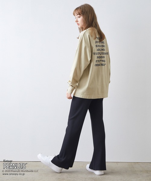 JUNRED(ジュンレッド)の「PEANUTSスヌーピー別注ロンT(Tシャツ/カットソー・メンズ・ホワイト/ブラック/ベージュ・M/L)」の15枚目の写真