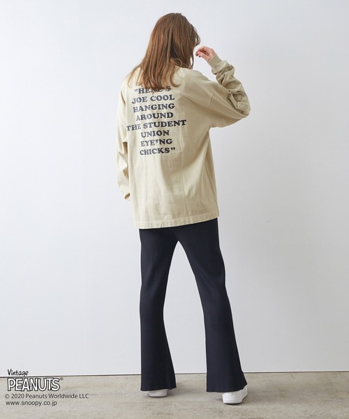 JUNRED(ジュンレッド)の「PEANUTSスヌーピー別注ロンT(Tシャツ/カットソー・メンズ・ホワイト/ブラック/ベージュ・M/L)」の10枚目の写真
