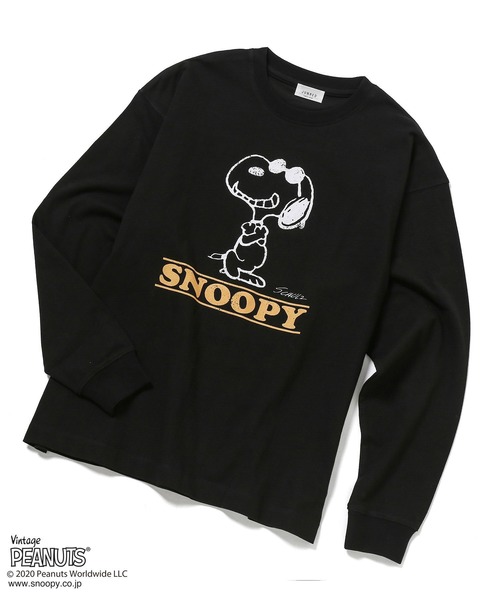 JUNRED(ジュンレッド)の「PEANUTSスヌーピー別注ロンT(Tシャツ/カットソー・メンズ・ホワイト/ブラック/ベージュ・M/L)」の5枚目の写真