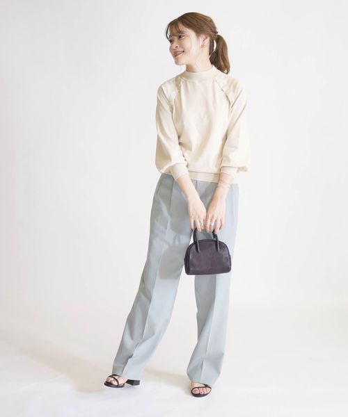 SHIPS（シップス）の「ハイネックボタンニットプルオーバー（ニット/セーター・レディース・ナチュラル/ダークグレー/グリーン・ONE SIZE）」の21枚目の写真