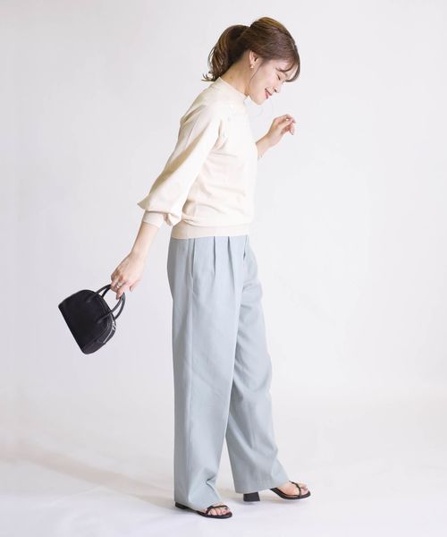 SHIPS（シップス）の「ハイネックボタンニットプルオーバー（ニット/セーター・レディース・ナチュラル/ダークグレー/グリーン・ONE SIZE）」の20枚目の写真