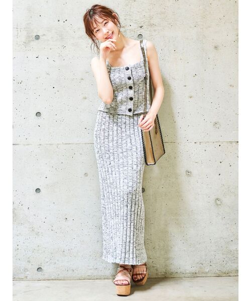 MERCURYDUO（マーキュリーデュオ）の「リブタイトニットスカート（スカート・レディース・アイボリー/ミント/その他1・FREE）」の5枚目の写真