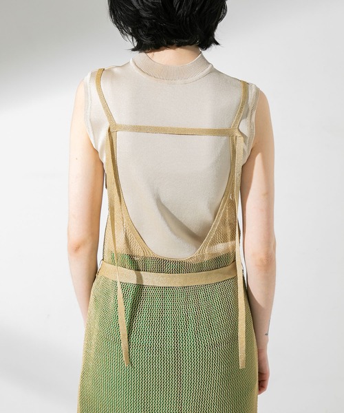 UNITED TOKYO（ユナイテッドトウキョウ）の「バックオープン キャミワンピース（ワンピース・レディース・ゴールド/ブルー・0）」の14枚目の写真