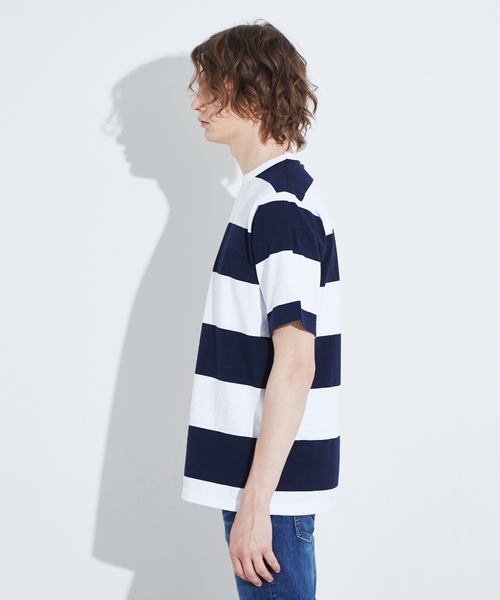 Barbarian(バーバリアン)の「【BARBARIAN】 8オンス ワイドピッチボーダー半袖Tシャツ(Tシャツ/カットソー・メンズ・ネイビー/ブラック・50/44/46/48)」の15枚目の写真