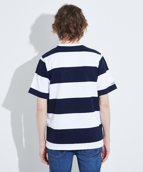 Barbarian(バーバリアン)の「【BARBARIAN】 8オンス ワイドピッチボーダー半袖Tシャツ(Tシャツ/カットソー・メンズ・ネイビー/ブラック・50/44/46/48)」の14枚目の写真