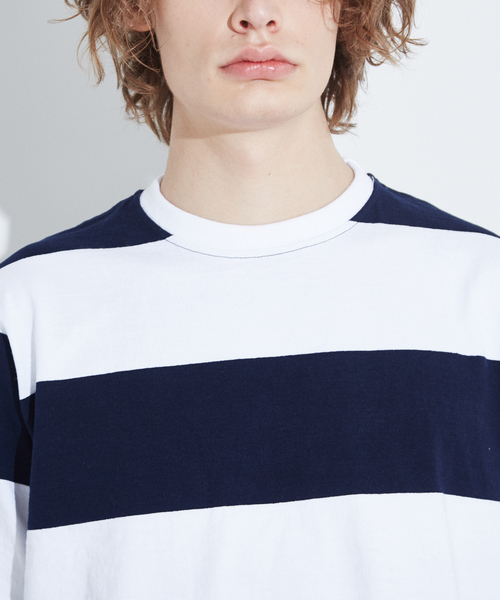 Barbarian(バーバリアン)の「【BARBARIAN】 8オンス ワイドピッチボーダー半袖Tシャツ(Tシャツ/カットソー・メンズ・ネイビー/ブラック・50/44/46/48)」の13枚目の写真