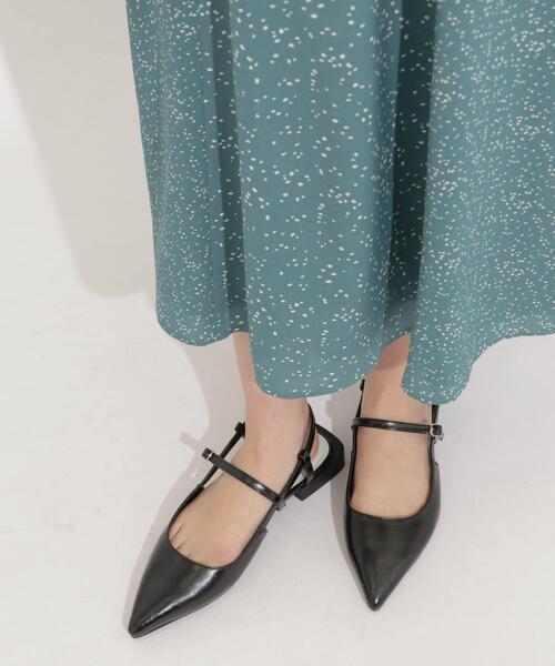 SENSE OF PLACE by URBAN RESEARCH（センスオブプレイスバイアーバンリサーチ）の「ポインテッドトウストラップミュール（その他シューズ・レディース・ブラック/ライトベージュ・MEDIUM/LARGE）」の2枚目の写真