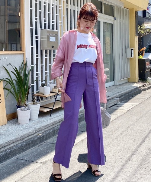 archives（アルシーヴ）の「バックレースアップセンタープレスパンツ（その他パンツ・レディース・パープル/アイボリー/マスタード/レンガ/グリーン・MEDIUM）」の19枚目の写真