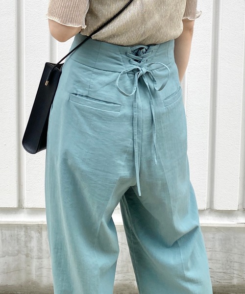 archives（アルシーヴ）の「バックレースアップセンタープレスパンツ（その他パンツ・レディース・パープル/アイボリー/マスタード/レンガ/グリーン・MEDIUM）」の11枚目の写真