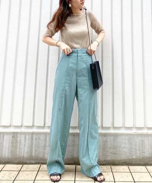 archives（アルシーヴ）の「バックレースアップセンタープレスパンツ（その他パンツ・レディース・パープル/アイボリー/マスタード/レンガ/グリーン・MEDIUM）」の9枚目の写真