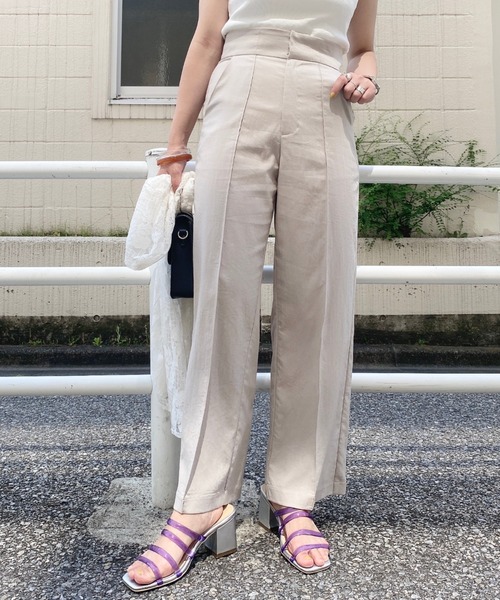 archives（アルシーヴ）の「バックレースアップセンタープレスパンツ（その他パンツ・レディース・パープル/アイボリー/マスタード/レンガ/グリーン・MEDIUM）」の14枚目の写真