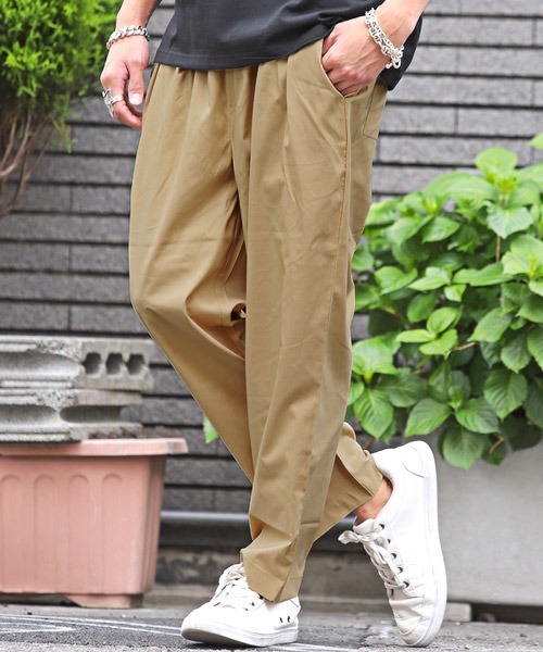 LUXSTYLE(ラグスタイル)の「ストレッチワイドタックパンツ(その他パンツ・メンズ・ブラック/ベージュ/ブルー系その他/ストライプ・M/L/XL)」の2枚目の写真
