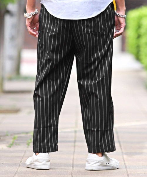 LUXSTYLE(ラグスタイル)の「ストレッチワイドタックパンツ(その他パンツ・メンズ・ブラック/ベージュ/ブルー系その他/ストライプ・M/L/XL)」の5枚目の写真