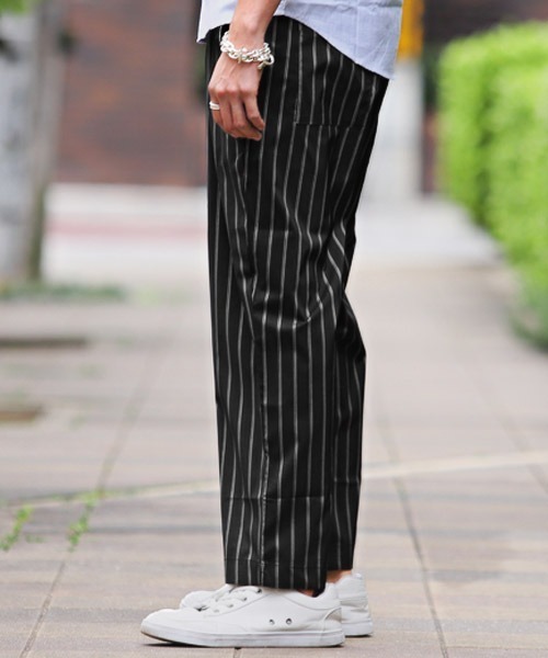 LUXSTYLE(ラグスタイル)の「ストレッチワイドタックパンツ(その他パンツ・メンズ・ブラック/ベージュ/ブルー系その他/ストライプ・M/L/XL)」の6枚目の写真