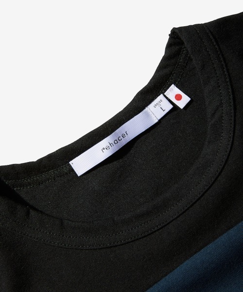 rehacer(レアセル)の「rehacer : Patchwork Dolman Border CS Made in Japan / パッチワークドルマンボーダーカットソー メイドインジャパン(Tシャツ/カットソー・メンズ・ホワイト/ブラック・SMALL/MEDIUM/LARGE/X-LARGE)」の13枚目の写真