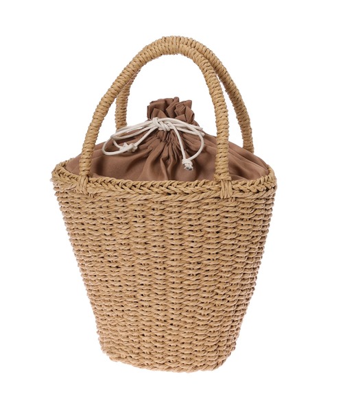 fifth（フィフス）の「ナチュラル巾着かごバッグ（かごバッグ・レディース・ベージュ/アイボリー・FREE）」の3枚目の写真