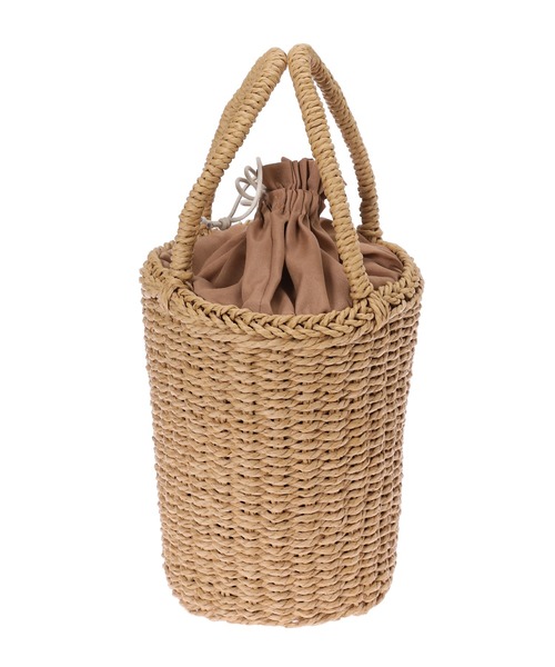 fifth（フィフス）の「ナチュラル巾着かごバッグ（かごバッグ・レディース・ベージュ/アイボリー・FREE）」の4枚目の写真