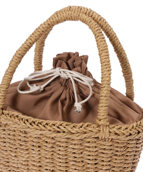 fifth（フィフス）の「ナチュラル巾着かごバッグ（かごバッグ・レディース・ベージュ/アイボリー・FREE）」の6枚目の写真