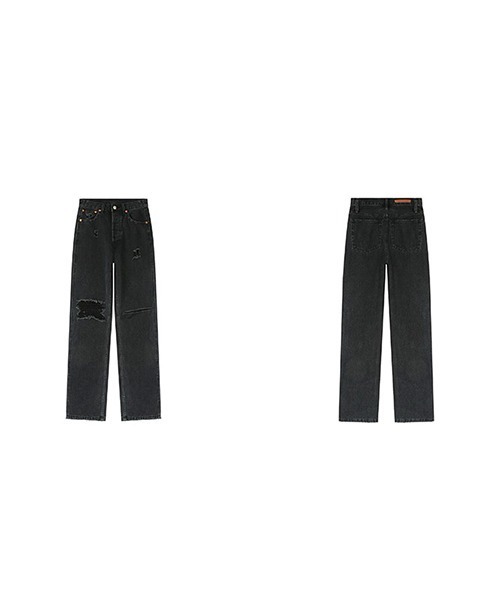 Fano Studios（ファノ ストゥディオズ）の「【Fano Studios】ストレートシルエット ブラック ダメージデニムパンツ FX20K143（デニムパンツ・レディース・ブラック・S/M/L）」の15枚目の写真