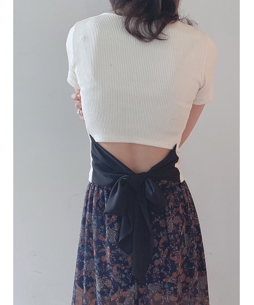 One Way ワンウェイ の バックリボントップス Tシャツ カットソー Wear