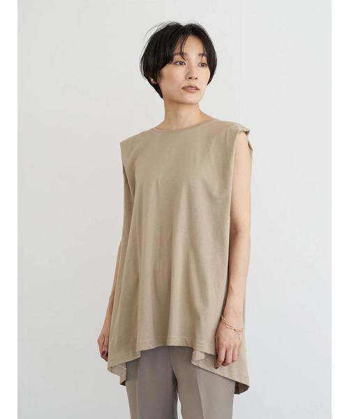 AMERICAN HOLIC（アメリカンホリック）の「ノースリーブバックフレアカットチュニック　＊（Tシャツ/カットソー・レディース・ベージュ/オフホワイト/ブラック/グリーン/ブラウン・M/L）」の8枚目の写真