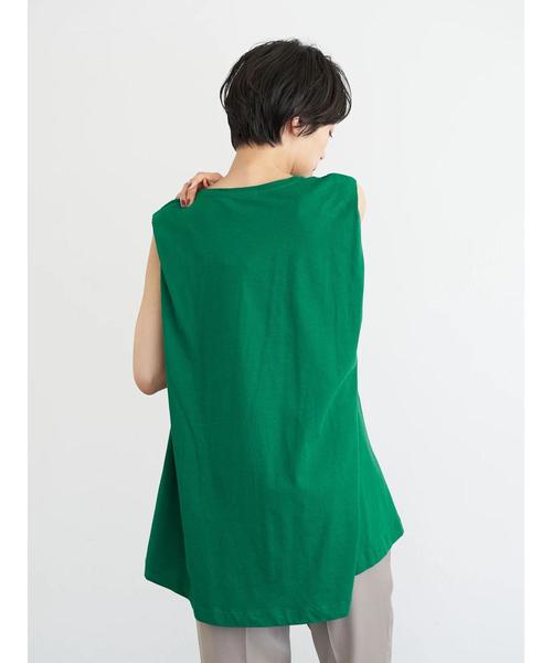 AMERICAN HOLIC（アメリカンホリック）の「ノースリーブバックフレアカットチュニック　＊（Tシャツ/カットソー・レディース・ベージュ/オフホワイト/ブラック/グリーン/ブラウン・M/L）」の11枚目の写真