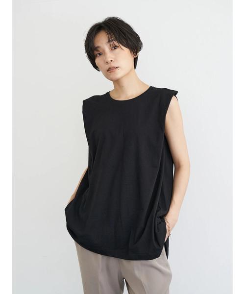 JOURNAL STANDARD - L&#39;AMERICA 黒色　ホルターネック　フリル付きノースリーブチュニック JOURNAL STANDARD - L'AMERICA 黒色 ホルターネック フリル付き