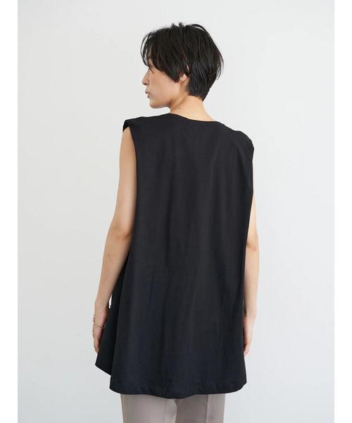 AMERICAN HOLIC（アメリカンホリック）の「ノースリーブバックフレアカットチュニック　＊（Tシャツ/カットソー・レディース・ベージュ/オフホワイト/ブラック/グリーン/ブラウン・M/L）」の20枚目の写真