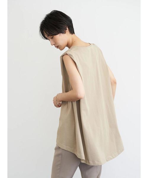 AMERICAN HOLIC（アメリカンホリック）の「ノースリーブバックフレアカットチュニック　＊（Tシャツ/カットソー・レディース・ベージュ/オフホワイト/ブラック/グリーン/ブラウン・M/L）」の22枚目の写真