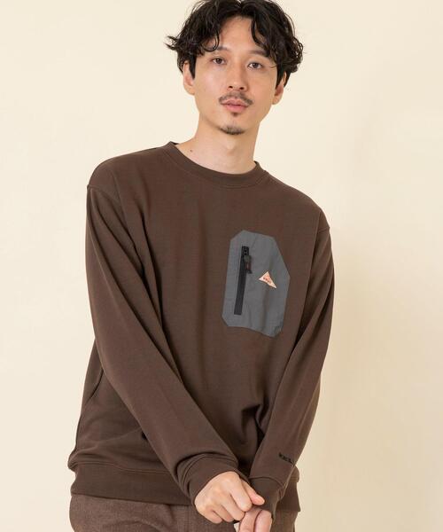 KELTY（ケルティ）の「KELTY(ケルティ)別注ポケットウラケクルーネックスウェット(ベージュ、ダークブラウン⇒WEB限定カラー)#（スウェット・メンズ・ブラック/ホワイト/ダークブラウン/ケリー/ベージュ・SMALL/MEDIUM/X-LARGE/LARGE）」の3枚目の写真