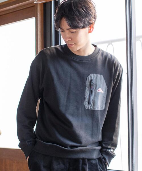 KELTY（ケルティ）の「KELTY(ケルティ)別注ポケットウラケクルーネックスウェット(ベージュ、ダークブラウン⇒WEB限定カラー)#（スウェット・メンズ・ブラック/ホワイト/ダークブラウン/ケリー/ベージュ・SMALL/MEDIUM/X-LARGE/LARGE）」の2枚目の写真