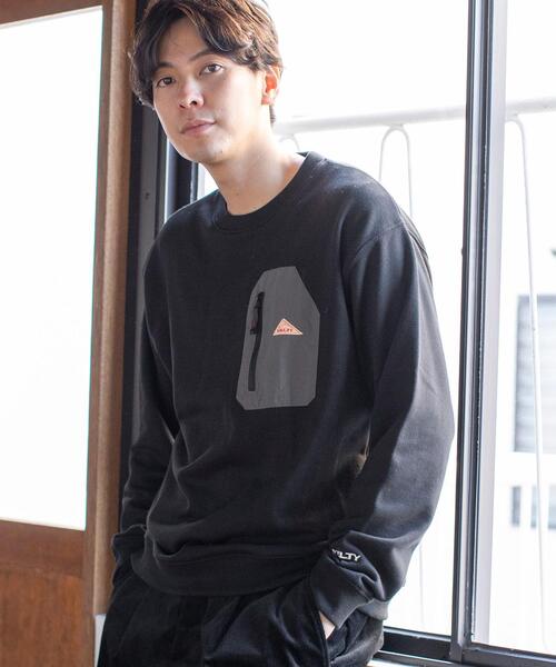 KELTY（ケルティ）の「KELTY(ケルティ)別注ポケットウラケクルーネックスウェット(ベージュ、ダークブラウン⇒WEB限定カラー)#（スウェット・メンズ・ブラック/ホワイト/ダークブラウン/ケリー/ベージュ・SMALL/MEDIUM/X-LARGE/LARGE）」の7枚目の写真