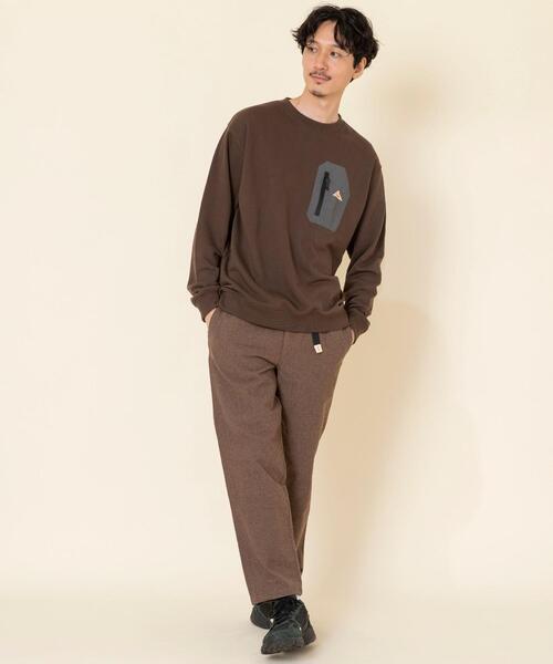 KELTY（ケルティ）の「KELTY(ケルティ)別注ポケットウラケクルーネックスウェット(ベージュ、ダークブラウン⇒WEB限定カラー)#（スウェット・メンズ・ブラック/ホワイト/ダークブラウン/ケリー/ベージュ・SMALL/MEDIUM/X-LARGE/LARGE）」の16枚目の写真