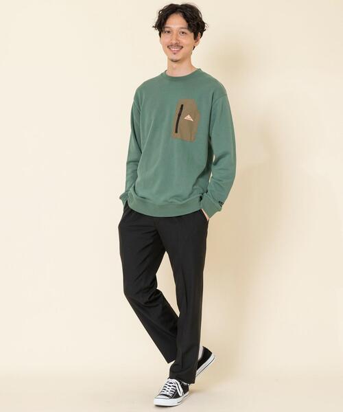 KELTY（ケルティ）の「KELTY(ケルティ)別注ポケットウラケクルーネックスウェット(ベージュ、ダークブラウン⇒WEB限定カラー)#（スウェット・メンズ・ブラック/ホワイト/ダークブラウン/ケリー/ベージュ・SMALL/MEDIUM/X-LARGE/LARGE）」の13枚目の写真