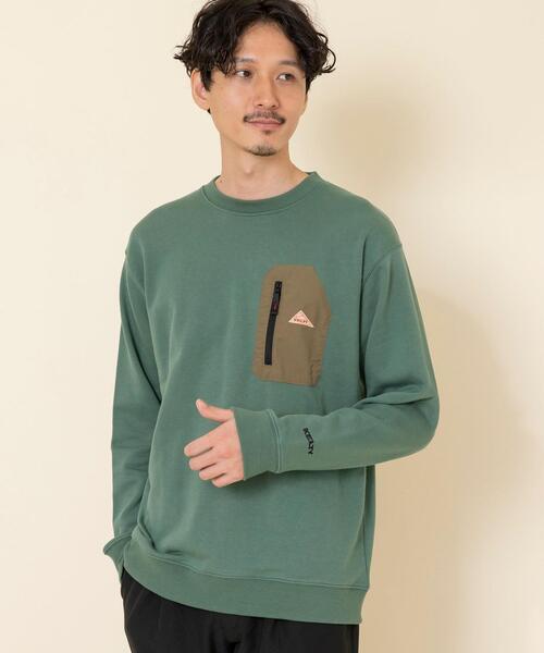 KELTY（ケルティ）の「KELTY(ケルティ)別注ポケットウラケクルーネックスウェット(ベージュ、ダークブラウン⇒WEB限定カラー)#（スウェット・メンズ・ブラック/ホワイト/ダークブラウン/ケリー/ベージュ・SMALL/MEDIUM/X-LARGE/LARGE）」の12枚目の写真