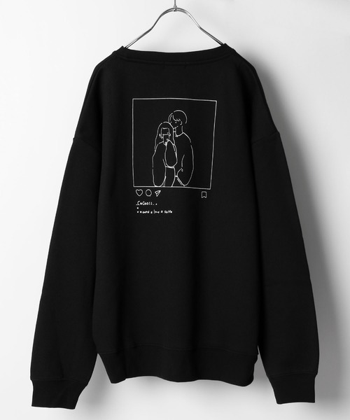 ZIP FIVE（ジップファイブ）の「【ZIP FIVE】イラストクルーオーバーサイズスウェット（スウェット・レディース・ブルー/ブラウン/グリーン/ベージュ/ホワイト/ブラック/ホワイト系/ブルー系/ブラウン系/グリーン系/ベージュ系/ブラック系/ブルー系1/ブラウン系1/グリーン系1/ベージュ系1/ホワイト系1/ブラック系1・MEDIUM/LARGE/X-LARGE）」の6枚目の写真